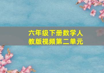 六年级下册数学人教版视频第二单元