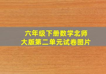 六年级下册数学北师大版第二单元试卷图片