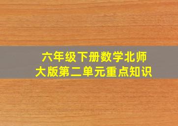 六年级下册数学北师大版第二单元重点知识