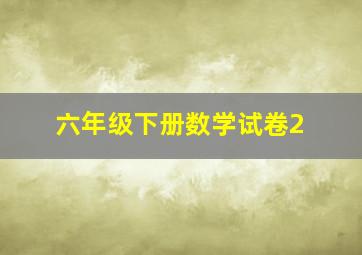 六年级下册数学试卷2