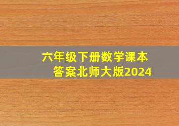 六年级下册数学课本答案北师大版2024