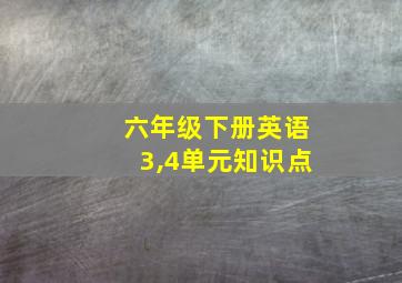 六年级下册英语3,4单元知识点