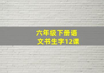 六年级下册语文书生字12课