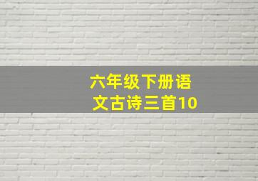 六年级下册语文古诗三首10