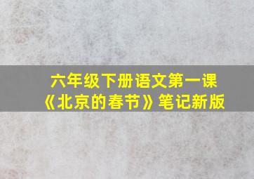 六年级下册语文第一课《北京的春节》笔记新版