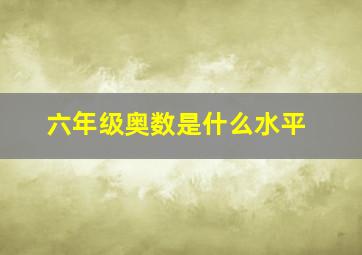 六年级奥数是什么水平