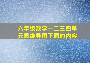 六年级数学一二三四单元思维导图下面的内容