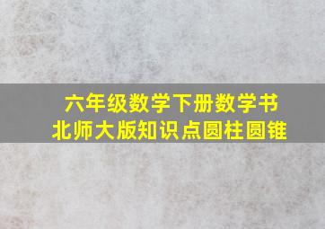 六年级数学下册数学书北师大版知识点圆柱圆锥