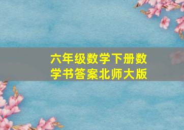 六年级数学下册数学书答案北师大版