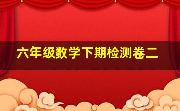 六年级数学下期检测卷二