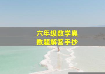 六年级数学奥数题解答手抄