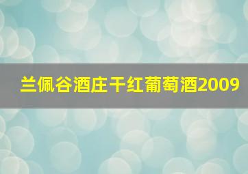 兰佩谷酒庄干红葡萄酒2009