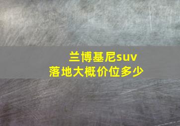 兰博基尼suv落地大概价位多少