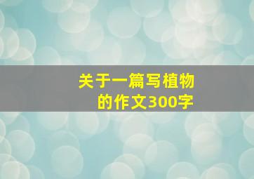 关于一篇写植物的作文300字