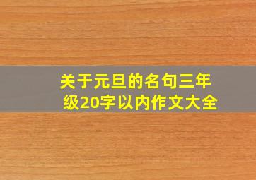 关于元旦的名句三年级20字以内作文大全