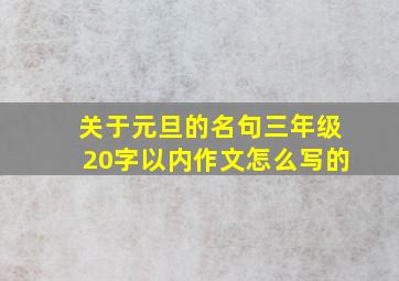 关于元旦的名句三年级20字以内作文怎么写的