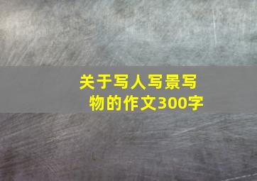 关于写人写景写物的作文300字