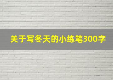 关于写冬天的小练笔300字