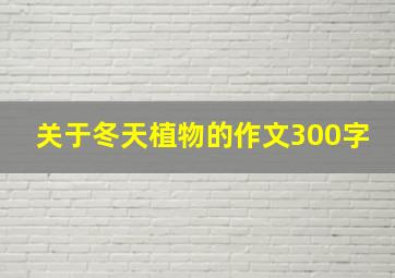 关于冬天植物的作文300字