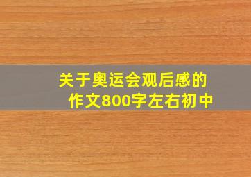 关于奥运会观后感的作文800字左右初中