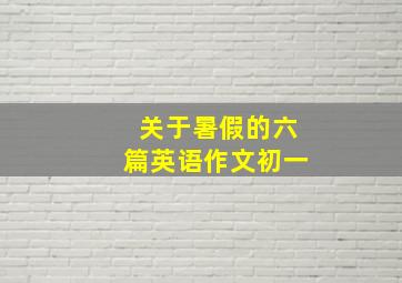 关于暑假的六篇英语作文初一