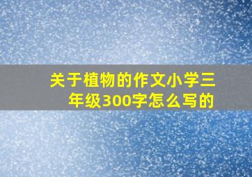 关于植物的作文小学三年级300字怎么写的