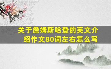 关于詹姆斯哈登的英文介绍作文80词左右怎么写