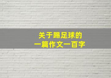 关于踢足球的一篇作文一百字