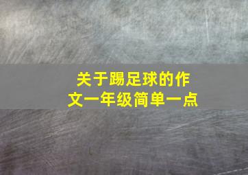 关于踢足球的作文一年级简单一点