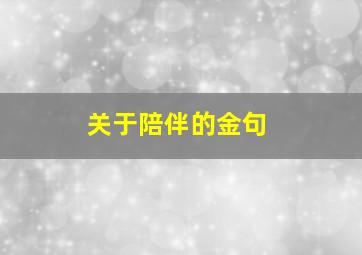 关于陪伴的金句