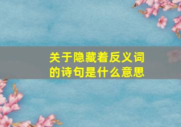 关于隐藏着反义词的诗句是什么意思