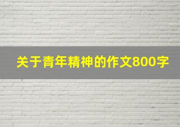 关于青年精神的作文800字