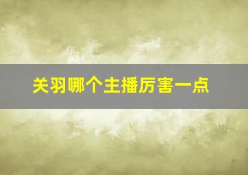 关羽哪个主播厉害一点