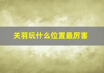 关羽玩什么位置最厉害