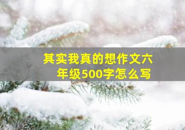 其实我真的想作文六年级500字怎么写