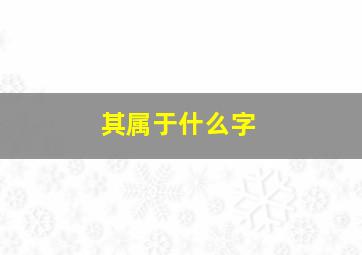 其属于什么字