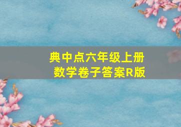 典中点六年级上册数学卷子答案R版