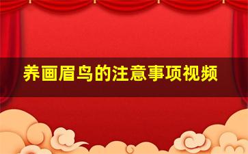 养画眉鸟的注意事项视频