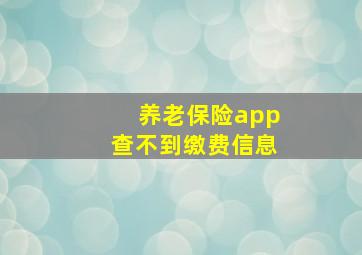 养老保险app查不到缴费信息