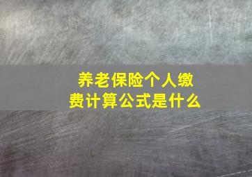 养老保险个人缴费计算公式是什么