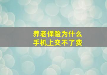 养老保险为什么手机上交不了费