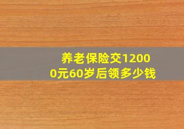 养老保险交12000元60岁后领多少钱