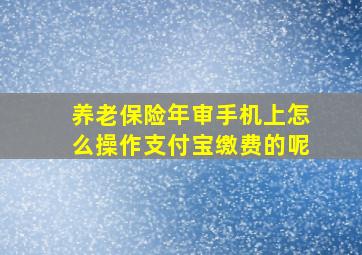 养老保险年审手机上怎么操作支付宝缴费的呢