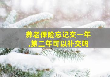 养老保险忘记交一年,第二年可以补交吗