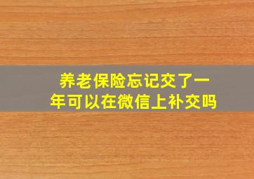 养老保险忘记交了一年可以在微信上补交吗