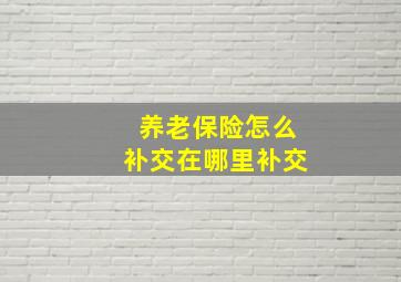 养老保险怎么补交在哪里补交