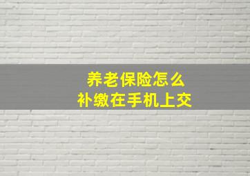 养老保险怎么补缴在手机上交