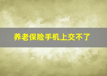 养老保险手机上交不了