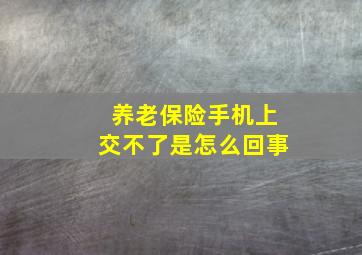 养老保险手机上交不了是怎么回事