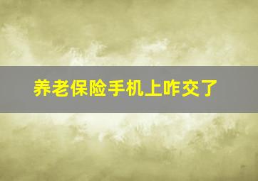 养老保险手机上咋交了